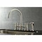 Kingston Brass Concord 2-Handle Bridge Kitchen Faucet W/Brass Side Sprayer, Nickel KS8278DLBS - alternate 2
